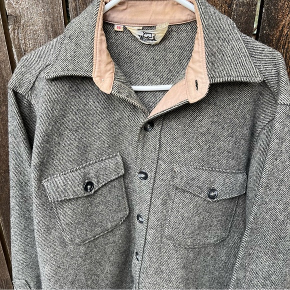 Woolrich Vintage Unisex Textured Wool Button Shirt Jacket Sz M - Picture 2 of 14
